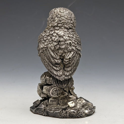 純銀張り彫刻 フクロウ オブジェ 80g 英国 カントリーアーティスト社